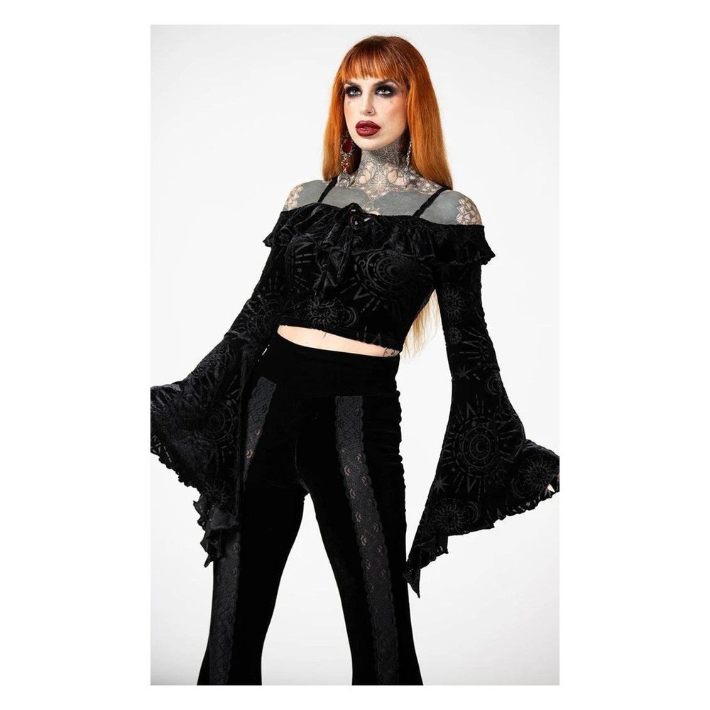killstar hellmina burnout bardot top size large